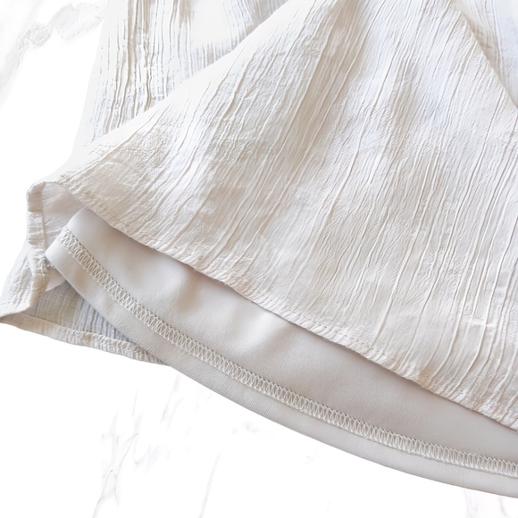 Lavila Cream Ruffle Sleeve Tiered Midi Dress Tie Neck Lightweight Boho M - Picture 7 of 8